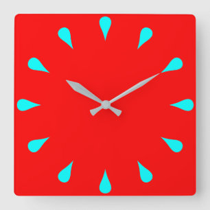 Horloge Carrée Cyan