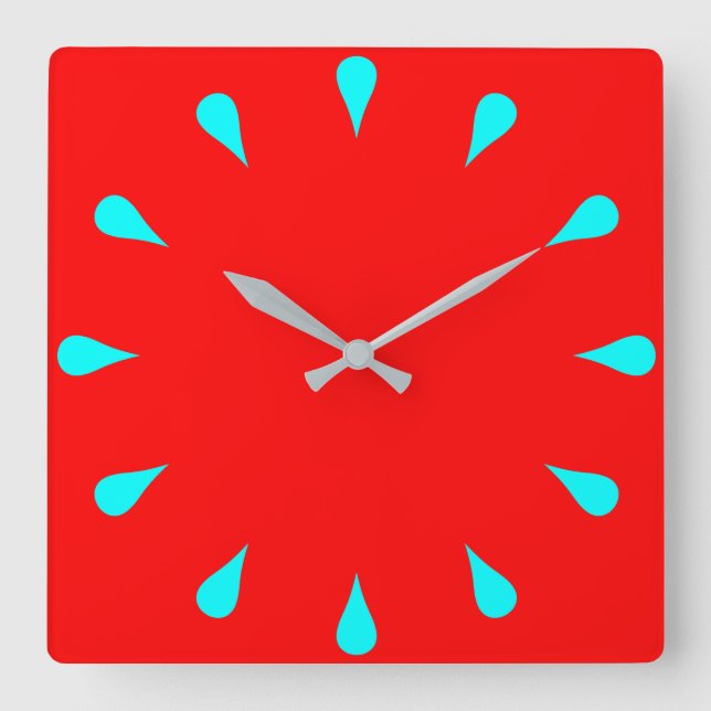 Horloge Carrée Cyan (Recto)