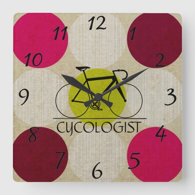 Horloge Carrée Cycliste Wall Clock (Recto)