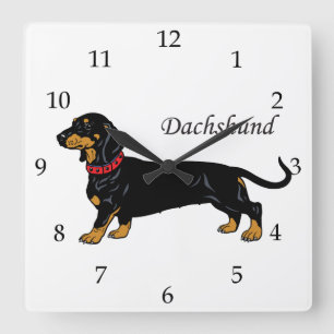 Horloge Carrée Dachshund