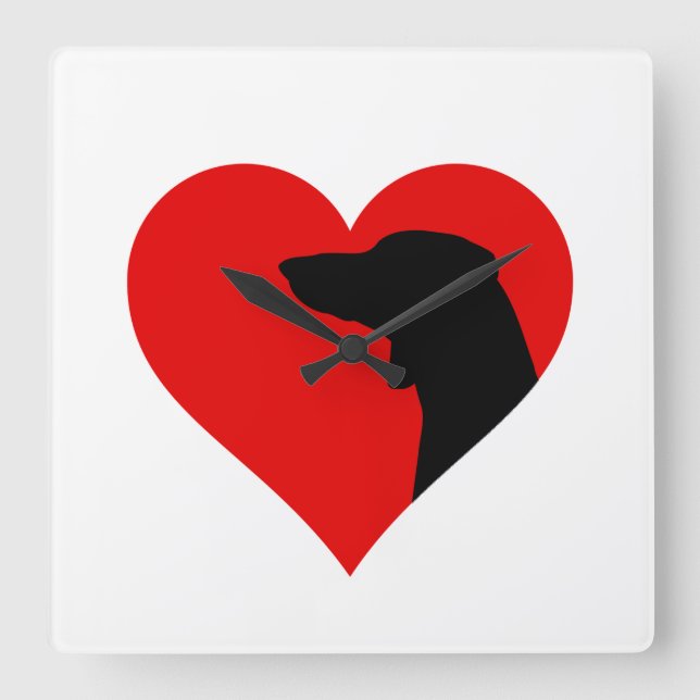 Horloge Carrée Dachshund (Recto)