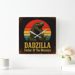 Horloge Carrée Dadzilla Père De La Fête des pères Des Monstres