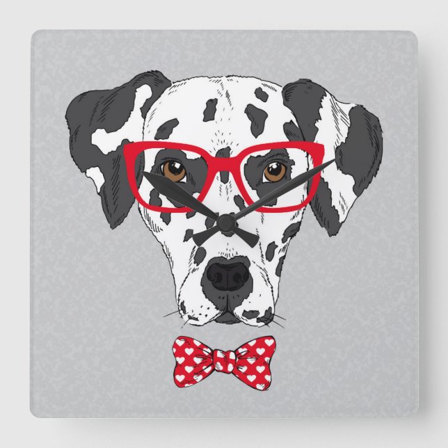 Horloge Carrée Dalmatien fashionable (Recto)