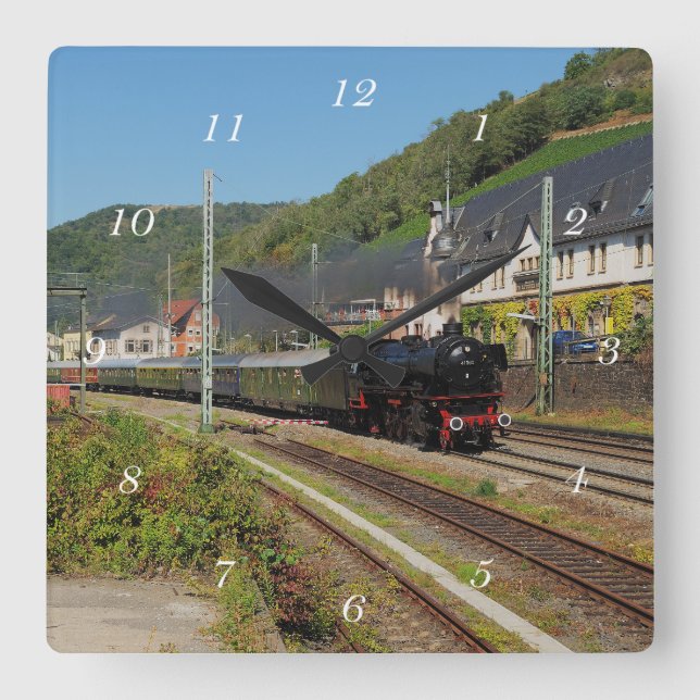 Horloge Carrée Dampflok mit Sonderzug in Lorch (Recto)