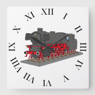 Horloge Carrée Dampflokomotive