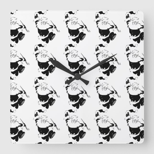 HORLOGE CARRÉE "DANCING SANTA" CHRISTMAS CLOCK (Recto)