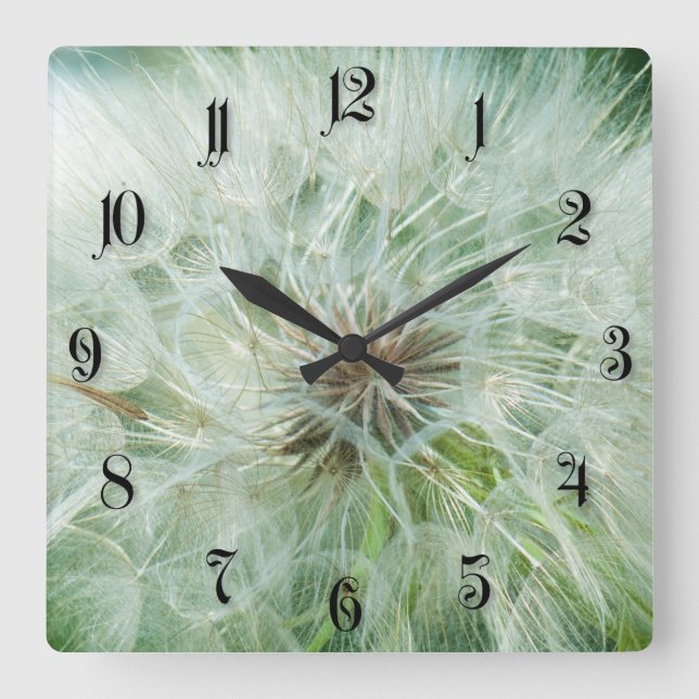 Horloge Carrée Dandelion à bouffées (Recto)
