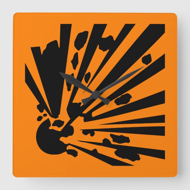 Horloge Carrée Danger explosif (Recto)