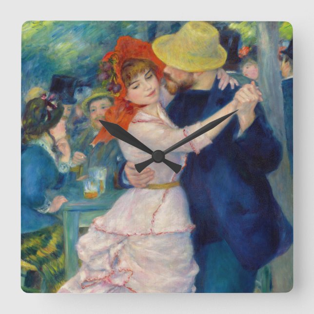 Horloge Carrée Danse à Bougival, 1883 par Pierre-Auguste Renoir (Recto)