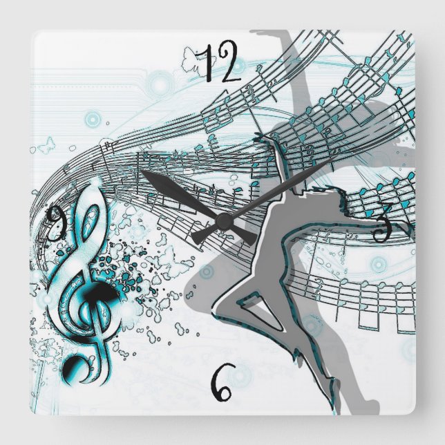 Horloge Carrée Danse en musique (Recto)