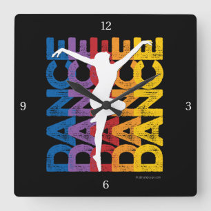 Horloge Carrée danse et lettres