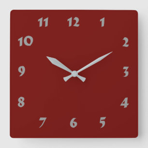 Horloge Carrée Dark Red clock