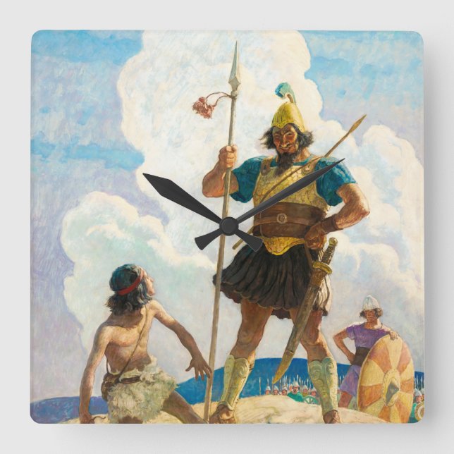 Horloge Carrée David et Goliath, 1940 par Newell Convers Wyeth (Recto)