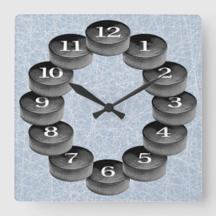 Horloge Carrée de Hockey
