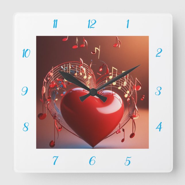 Horloge carrée de la Saint-Valentin (Recto)