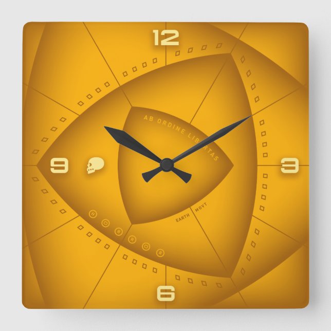 Horloge Carrée De l'ordre vient la liberté (Recto)