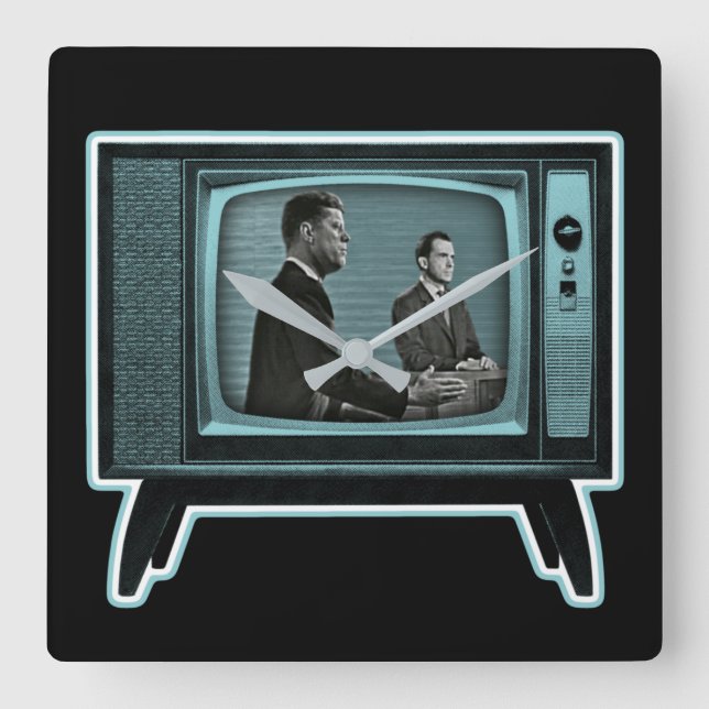 Horloge Carrée Débat télévisé Kennedy Nixon 1960 (Recto)