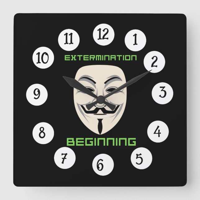 HORLOGE CARRÉE DÉBUT DE L'EXTERMINATION (Recto)