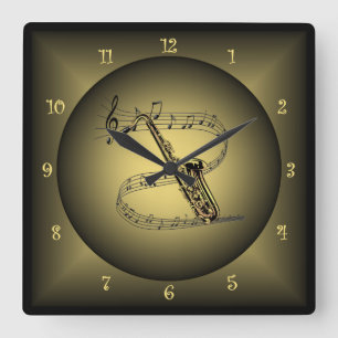 Horloge Carrée ~ d'échelle musicale de ~ d'instrument de musique