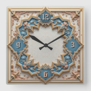 Horloge Carrée Déco menthe