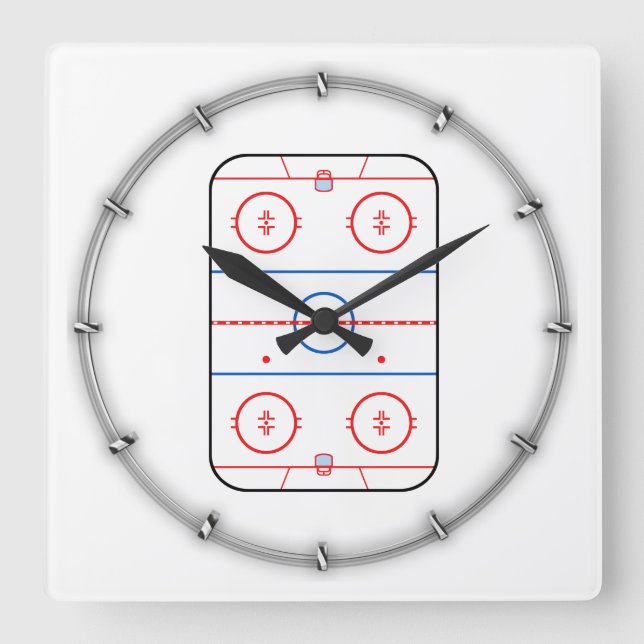Horloge Carrée Décodeur de jeux de hockey (Recto)