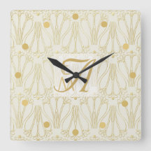Décor 3 Monogrammes Art Déco Gold Cream Newlyweds