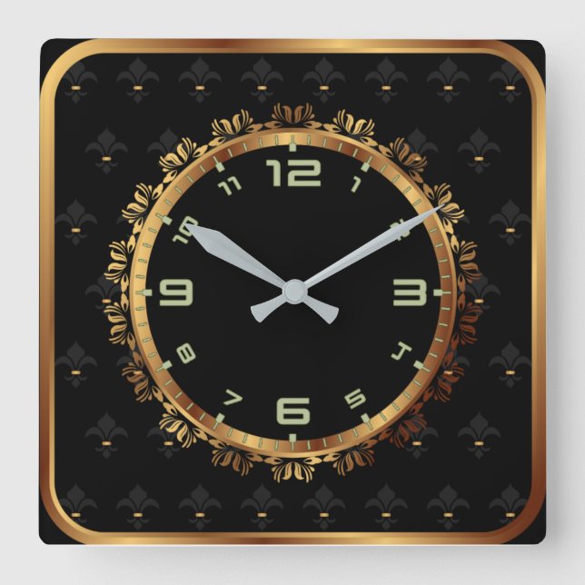 Horloge Carrée Décor élégant (Recto)