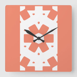 Horloge Carrée Décor Fleur géométrique