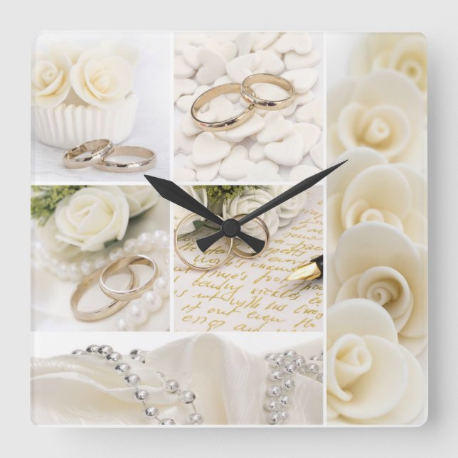 Horloge Carrée Décor mariage (Recto)