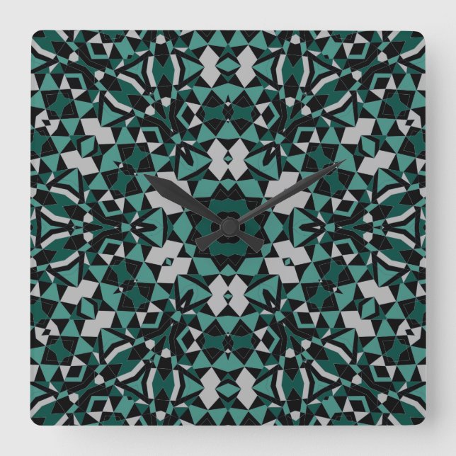 Horloge Carrée Décor noir vert gris sans parfum (Recto)