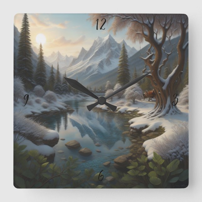 Horloge Carrée Décor personnalisé personnalisé (Recto)