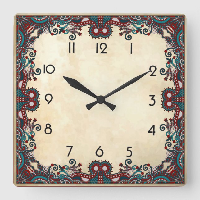 Horloge Carrée Décoratif (Recto)