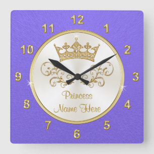 Horloge Carrée Décoration de la chambre Lilac Purple Gold Person