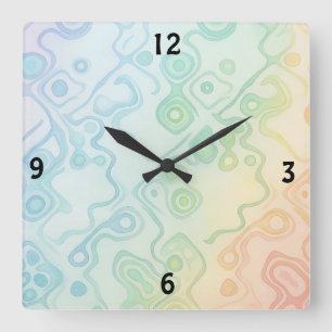 Horloge Carrée Décoration de salle moderne esthétique, dégradé de