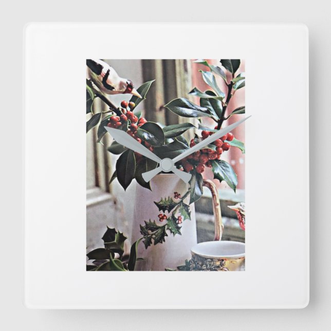 HORLOGE CARRÉE **DECORATIONS DE CHRISTMAS** CLOCK (Recto)