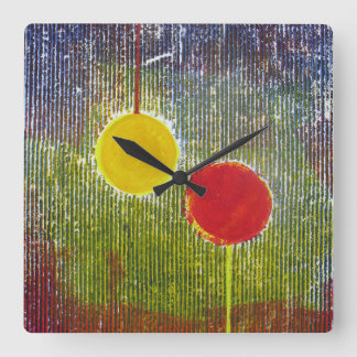 Horloge Carrée Décorations festives de Noël Baubles rouge jaune