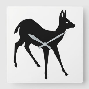 Horloge Carrée Deer Silhouette