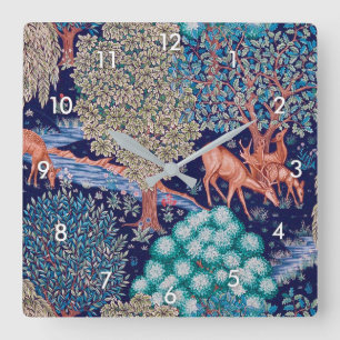 Horloge Carrée Deers dans The Forest, William Morris
