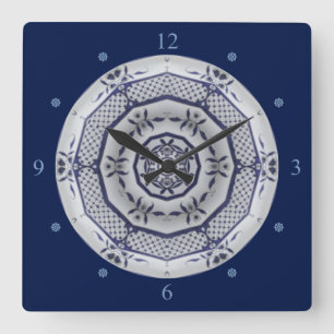 Horloge Carrée Delft Blue Design 006 From 1764