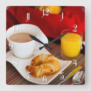 Horloge Carrée Délicious breakfast