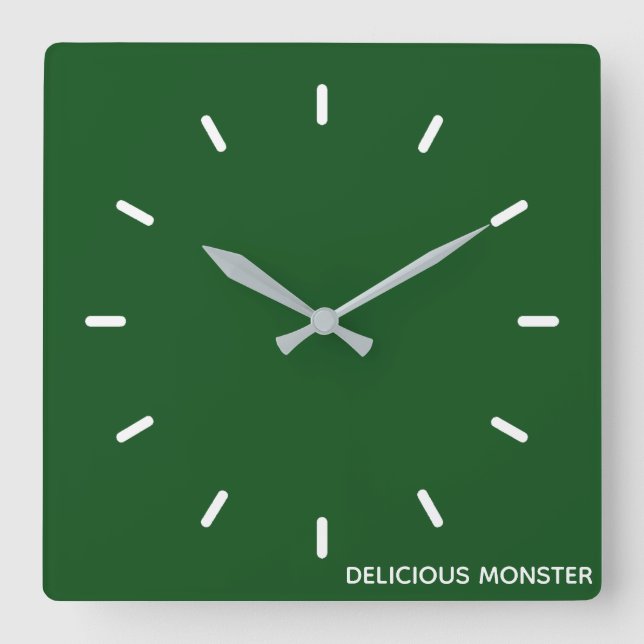 Horloge Carrée Delicious Monster green color name (Recto)