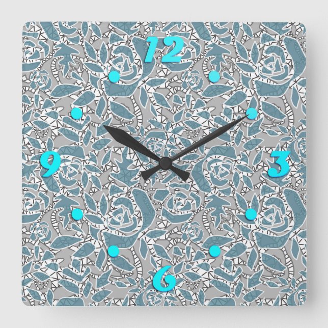 Horloge Carrée Dentelle abstraite sans couture romantique rétro b (Recto)