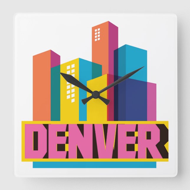 Horloge Carrée Denver In Design (Recto)