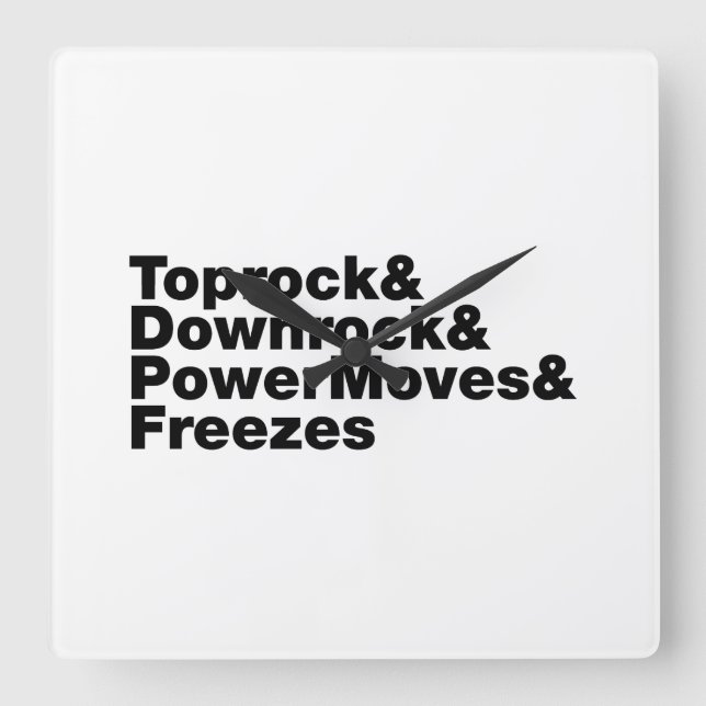 Horloge Carrée Déplacements de rupture (Breakdance) (Recto)