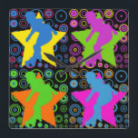 Horloge Carrée Derby de Pop Art Women's<br><div class="desc">Show your love Women's Roller Derby with this pop art design.</div>
