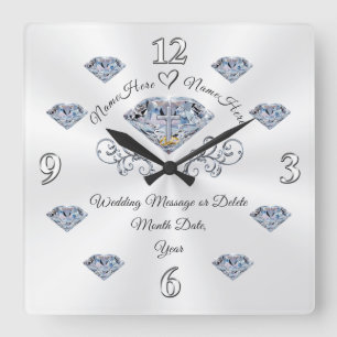 Horloge Carrée Des cadeaux de mariage chrétien personnalisés en