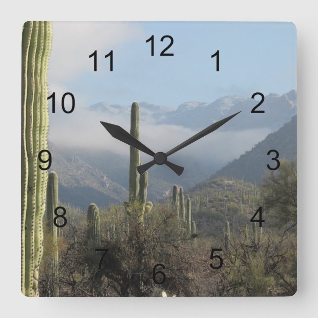 Horloge Carrée Desert de Tucson (Recto)