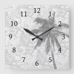 Horloge Carrée Design 67 palm tree