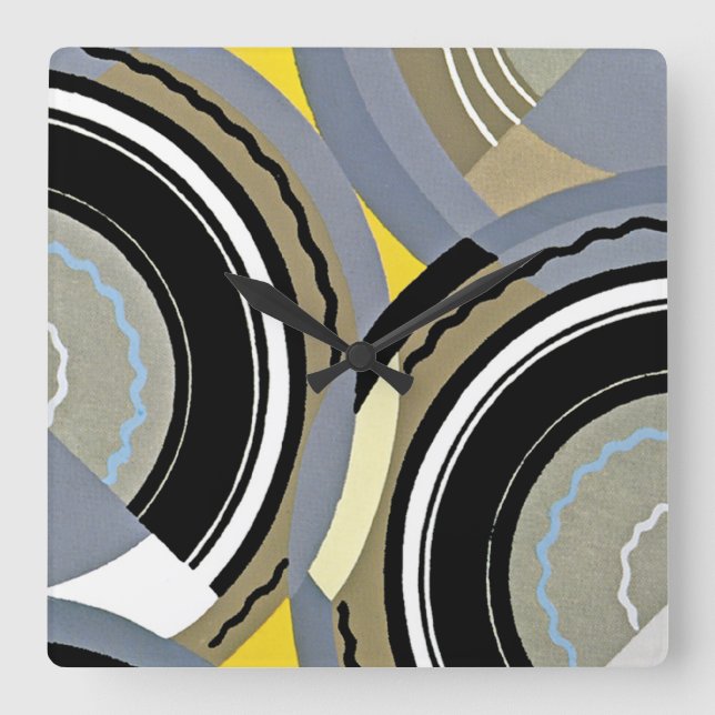 Horloge Carrée Design Art Déco n°2 à Emporio Moffa (Recto)