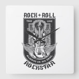 Horloge Carrée Design Guitar Rock